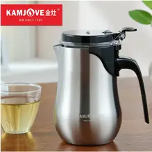 650 ml kamjove elegant tee tasse 304 edelstahl teekanne blume teekanne mit druckknopf office home tee-set