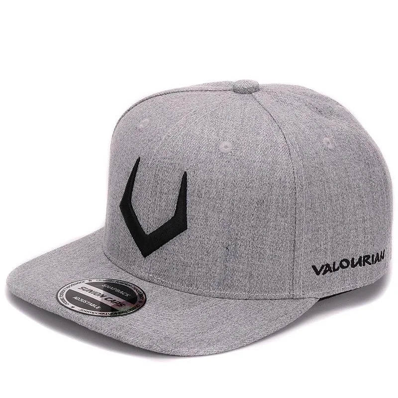 High quality grey wool snapback 3D pierced embroidery hip hop cap flat bill baseball cap for men and women - Image 3