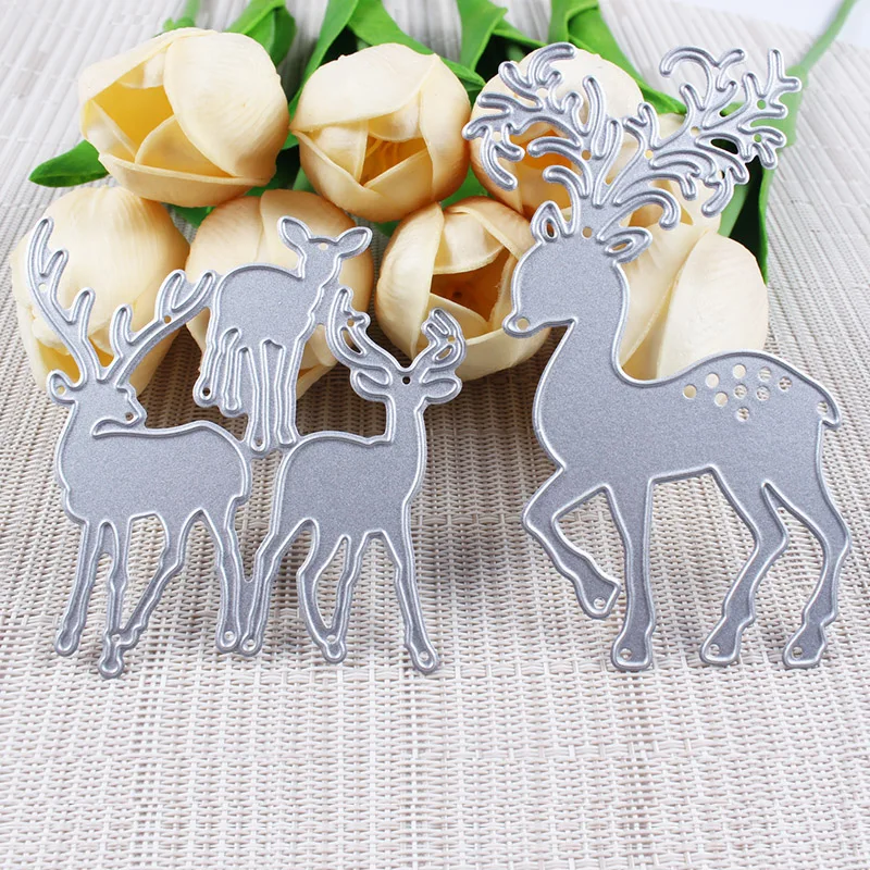 

Chrismas Metal Cute Deer Cutting Dies for Scrapbooking DIY 3D Invitation Album Paper Stencil Decor#001