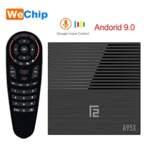 ТВ-приставка A95X F2 4K HD Android 9,0 4 Гб LPDDR3 Amlogic S905X2 с пультом дистанционного управления Google Voice 2,4G и 5G Wifi BT 4,2 4K YouTube телеприставка