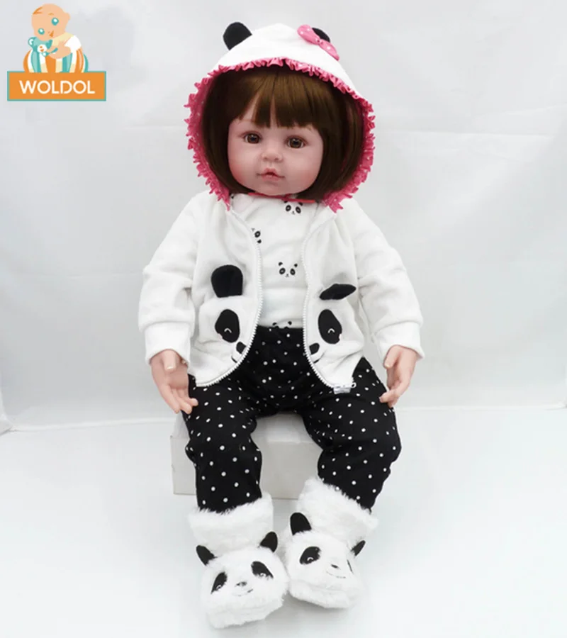 WOLDOL Новый 58 см Силиконовые Reborn Boneca Realista модные куклы для принцессы подарок на