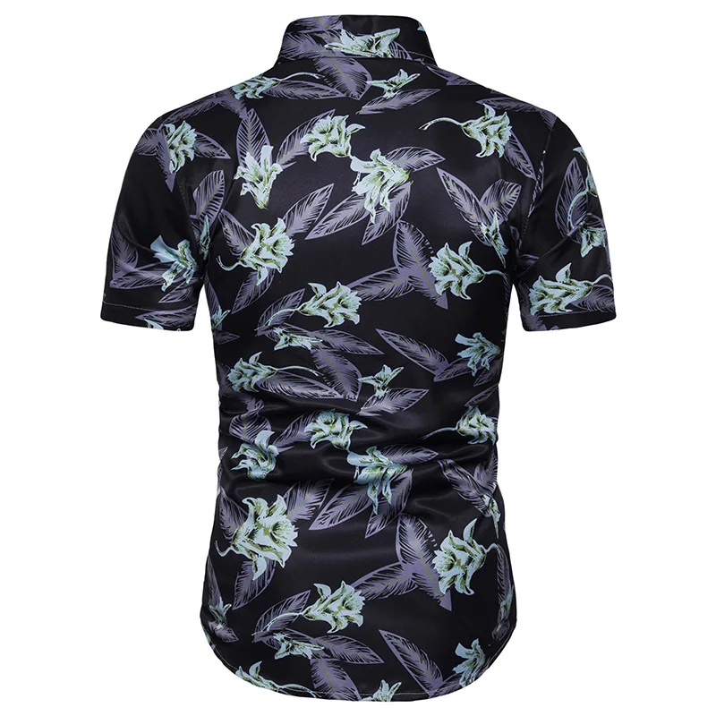 Гавайский стиль, Повседневная пляжная рубашка с короткими рукавами, 2019 Мужская Новая модная рубашка