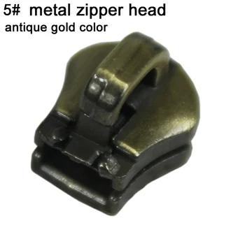 

5# metal zipper head for metal zipper antique gold zipper head gold zipper head