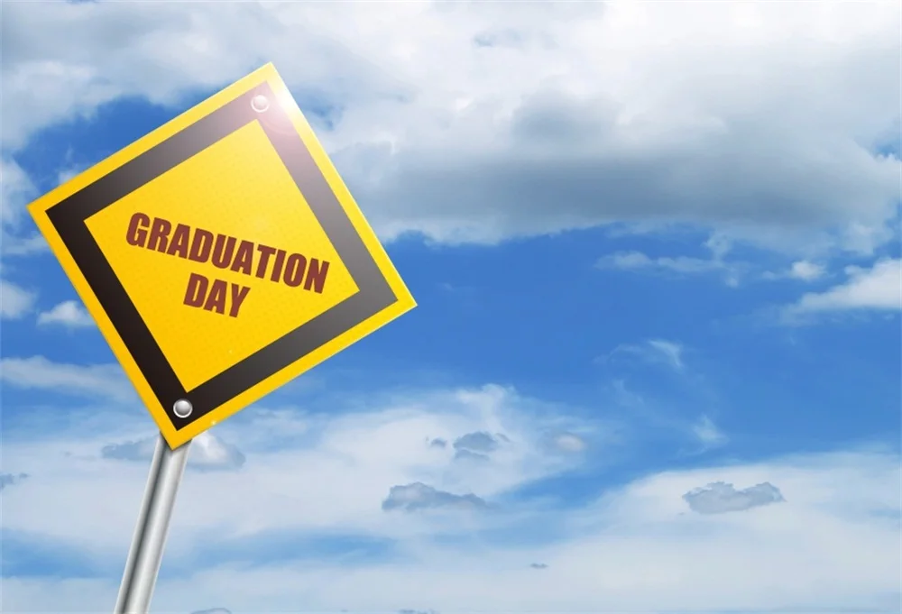 Laeacco Graduation Board Blue Sky Cloudy Portrait Photographic Backgrounds Customized Photography Backdrops For Photo Studio | Электроника