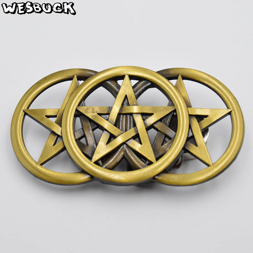 

WesBuck Brand Chained five-corner heart Belt Buckles for Man Women Buckles Cowboy Cowgirls Fashion Belt buckle