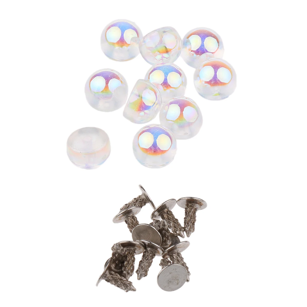 New Arrived 10 Sets Colored Pearl Rivets Studs Buttons for Cloth Hat Bag Shoes Crafts Decoration DIY Home Garment Accessories