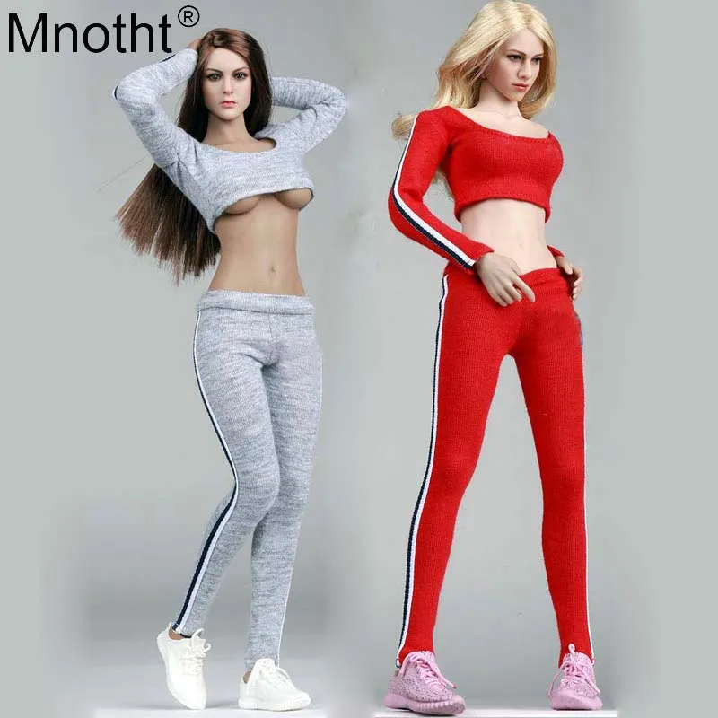 Спортивная одежда Mnotht для женщин 1/6 Scale фитнеса повседневная костюм подходит