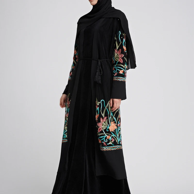Турецкое кимоно Абайи размера плюс, Дубай, сексуальный женский кардиган с вышивкой в стиле пэчворк, кружевная шифоновая блузка, женская одежда