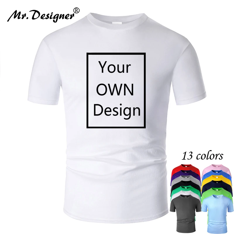 Votre PROPRE Conception de Logo de Marque/Photo Personnalisé Hommes et femmes bricolage Coton t-shirt à manches Courtes décontracté T-shirts hauts vêtements T-shirt