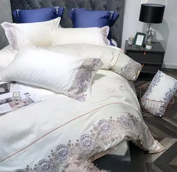 

Luxury vintage floral bedding set girl,full queen king cotton white flower double home textile bedsheet pillow case quilt cover