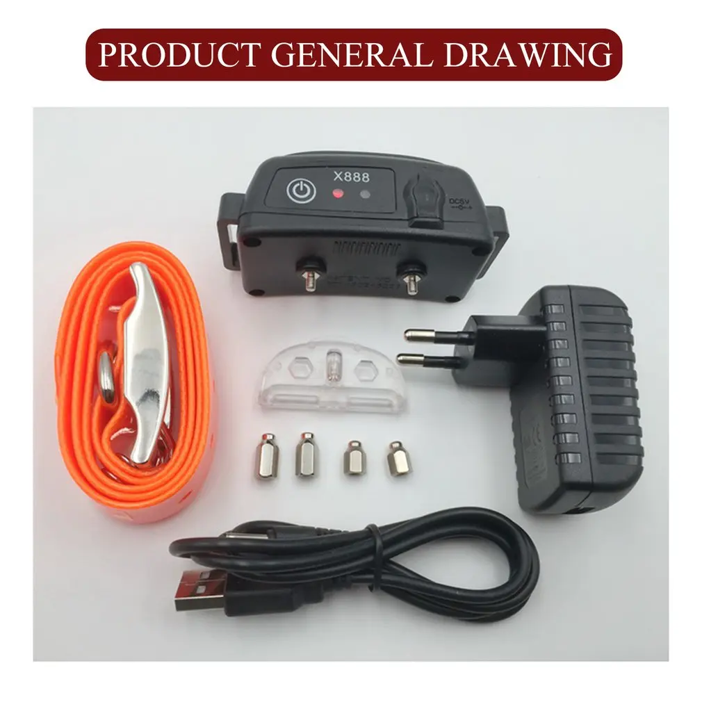 X888 Rechargeable Electronic Shock Collar Stop Barking Waterproof Anti Bark Pet Dog Control No Bark Collar Trainer