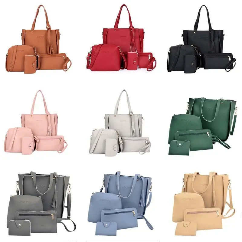 

WENYUJH High Quality 4 Pcs/Set Womens Hand Bag Set 2018 Lady Fashion Handbag Shoulder Bags Tote Purse Messenger Satchel Set