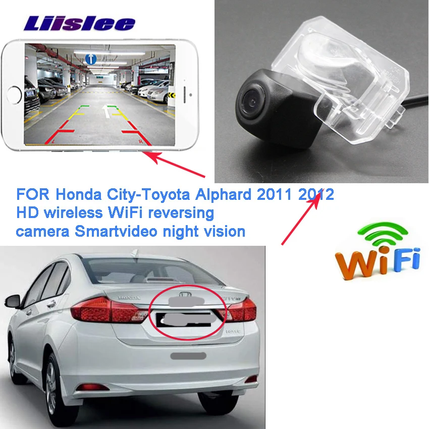 LiisLee WIFI Reverse Camera For Honda Fit Sedan mk3 for honda City 2002~2013 reversing camera waterproof wireless | Автомобили и