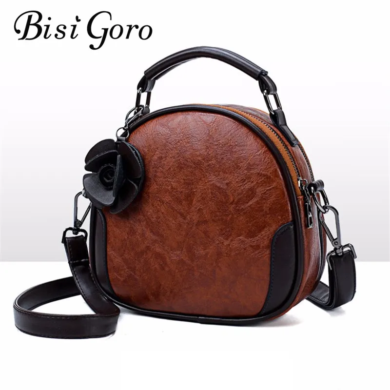 Goedkoop Bisi Goro 2018 Olie Wax Vrouwen Handtassen Kleur Vrouwen Handtassen Hoge Kwaliteit PU Lederen Patchwork Dames Messenger Schoudertas