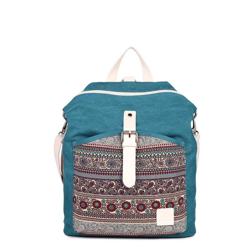 Высокое качество, женский холщовый рюкзак, сумка для книг, женская сумка на плечо двойного назначения, дорожные рюкзаки на каждый день, модные студенческие сумки через плечо - Цвет: blue