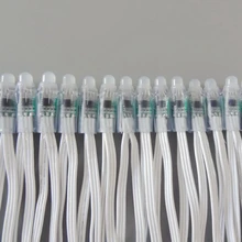 1000 шт./лот WS2811 светодиодный пиксельный модульный 12 мм IP68 водонепроницаемый DC5V полноцветная светодиодная лента RGB светильники Node 50 шт./строка белый провод кабель