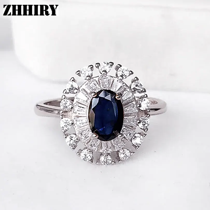 Женское кольцо из серебра 925 пробы с натуральным сапфиром|shaped ring|fine jewelryshape woman |
