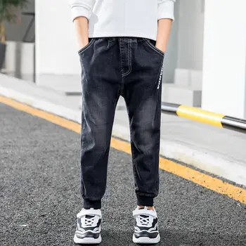 

2020 Fashion Kids Jeans Boys Casual Denim Pencile Pants 4-13Y High Quality Limited Loose Solid Casual Spring Autumn Boys Jeans