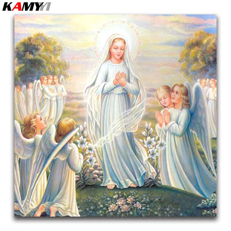 

3D diy Diamond embroidery kit diamond Painting Cross Stitch Madonna and angel picture Home decor Mosaic pattern wall sticker