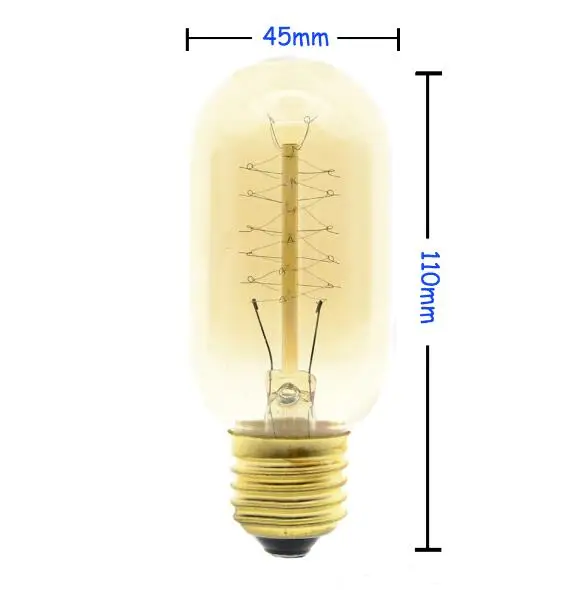 Лампы Эдисона ретро лампы накаливания винтажные ST64 A19 G80 T45 лампы накаливания винтажные ампулы лампы накаливания лампы Эдисона - Цвет: T45