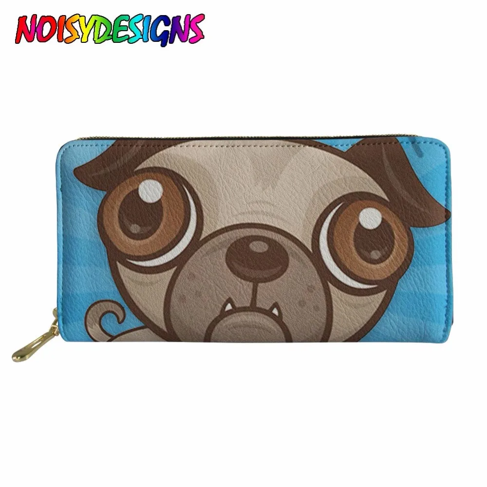 

Fashion Long PU Leather Wallet Women Men Casual Tote Card Credit Holder Pocket Clutch Bag French Bulldog Wallet Mochila Bolsa