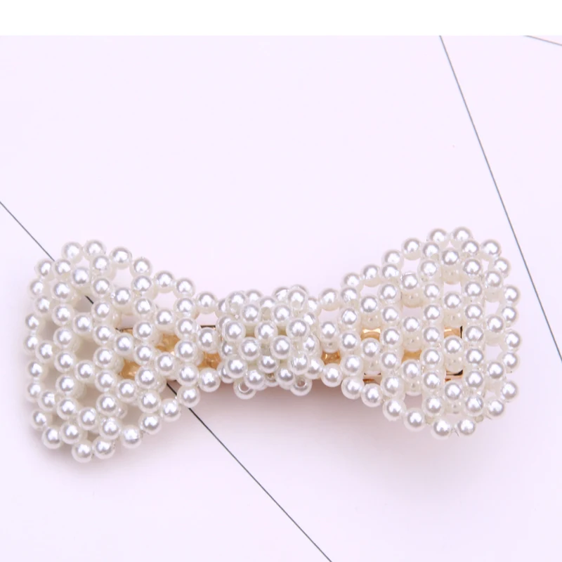 

pearl hair clips pin hollow bow hair accessories wedding tiara hair clip jewelry barrette perle pince cheveux femme