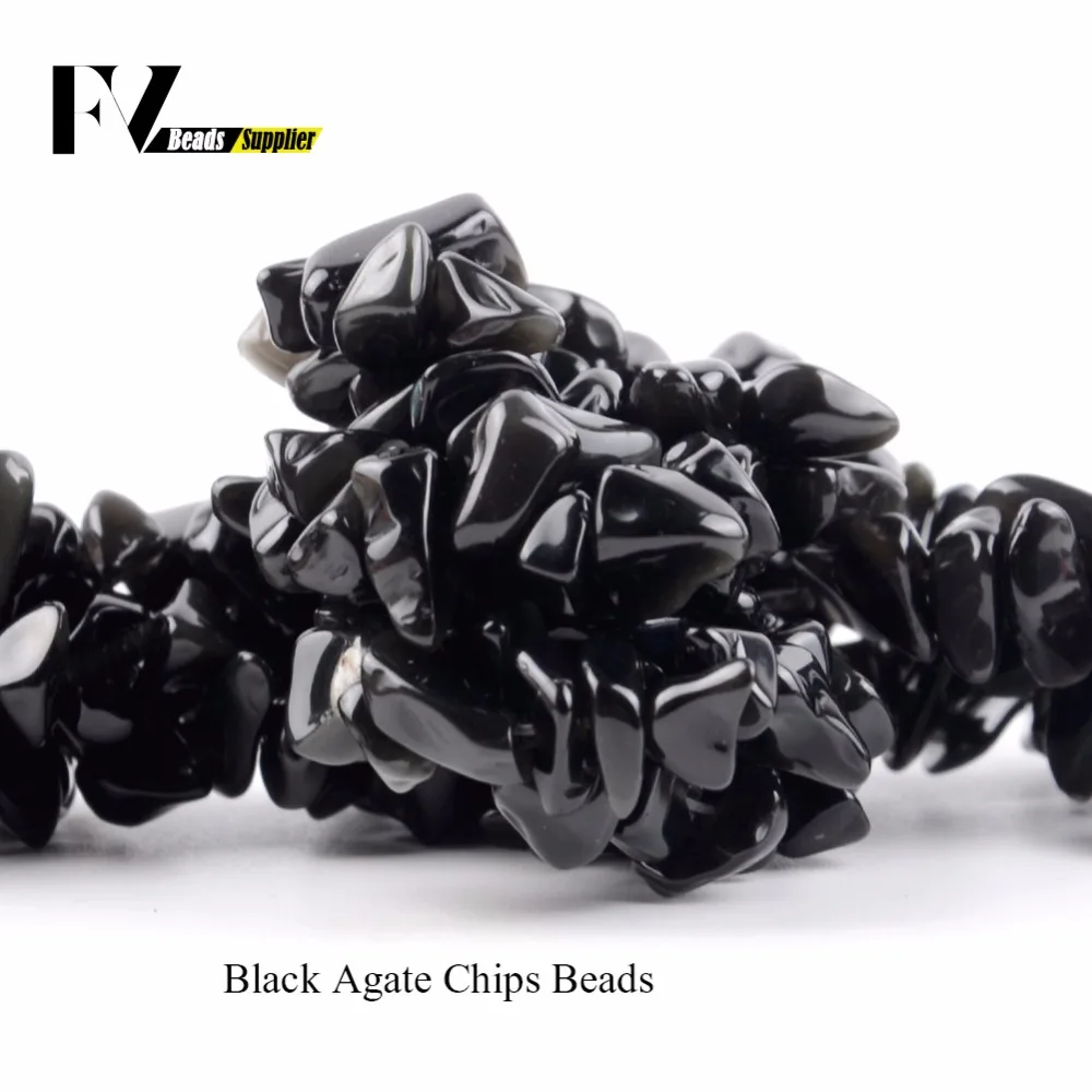 

Natural Black Agates Chips Beads for Needlework 5mm-8mm Irregular Gravel Stone Beads Accessories Diy Jewelry Making 15inch