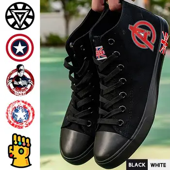 

Marvel Movie Hero Thanos/Captain/Iron Man High Heel Breathable Canvas Uppers Sneakers College Trendy High-topped A193291