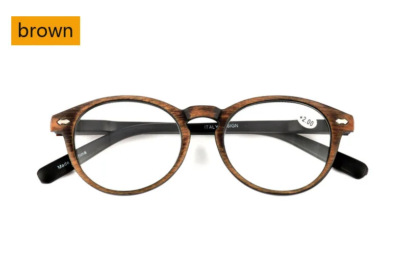 NYWOOH ретро круглые очки для чтения для женщин и мужчин имитация дерева пластиковая оправа очки по рецепту+ 1,0 1,5 2,0 2,5 3,0 3,5 4,0