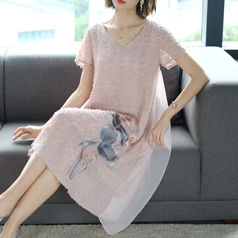 Летняя Новинка 3XL размера плюс розовый элегантный Бохо Макси Сарафан корейский Винтаж сплошной плед свободные миди платья женские вечерние платья