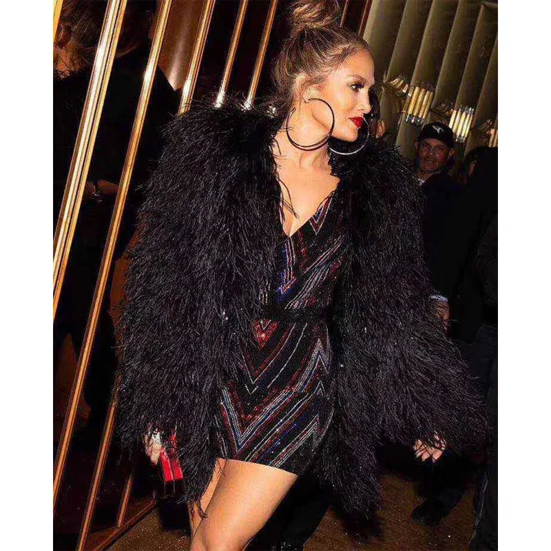 

High Quality Jacquard Multicolor Bandage Dress Women Fashion Long Sleeve Bodycon Mini Celebrity Party Dresses Vestidos Wholesale