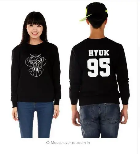 Vixx Kpop group N KEN RAVI LEO Hongbin HYUK свитшоты с длинными рукавами верхняя одежда k pop рубашка