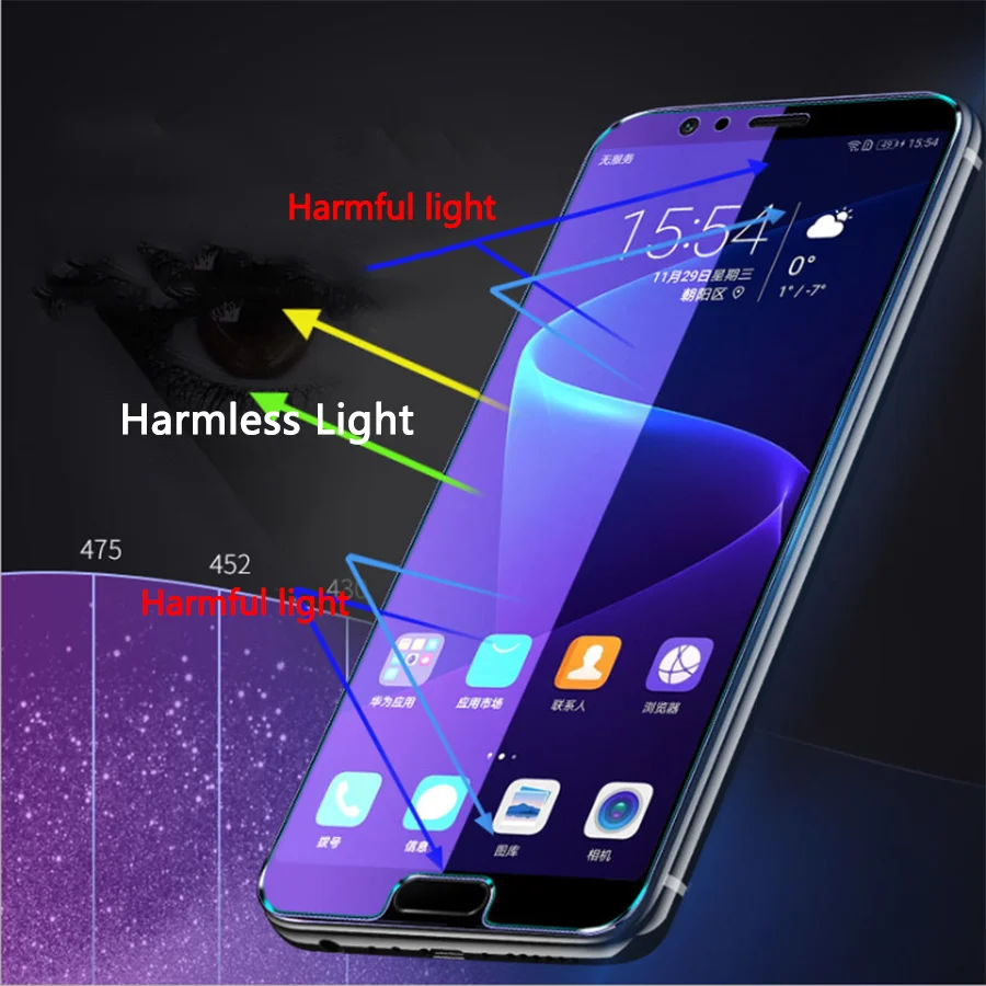 Для huawei P Smart Plus Nova 3i 2S 2i 7A 5 45 7 8X 7X 7C Y7 Prime 2018 анти синий фиолетовый светильник