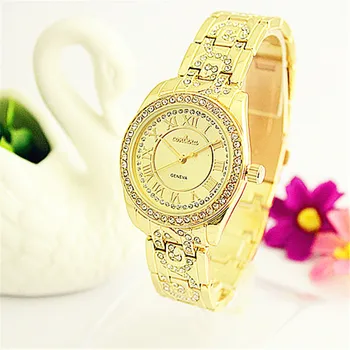 

Fashion Casual Shinny Rhinestone Ladies Watch CONTENA Luxury Roman Number Design Women's Watch Elegant Crystal Dress Watch