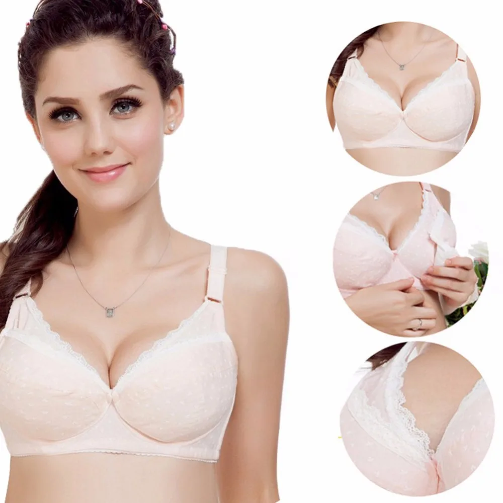 

Cotton Front Open Buckle Feeding Nursing Maternity Bra Breastfeeding Brassiere HOT