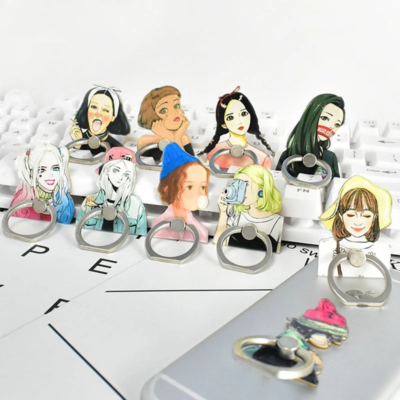 

360 Degree Finger Ring Smartphone Beautiful Woman Stand Holder Mobile Phone Holder Stand For iPhone Xiaomi Huawei All Phone