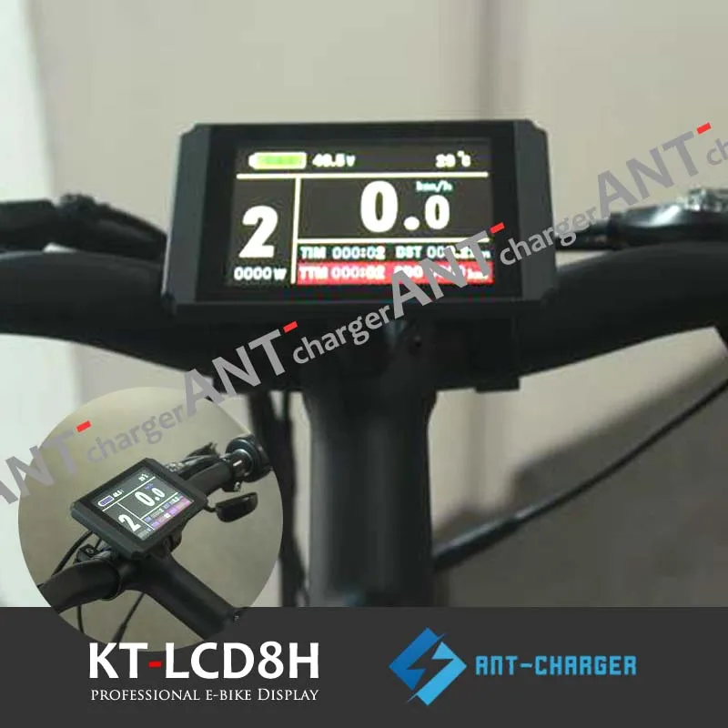 Free Shipping Ebike 24V36V48V KT-LCD8H Color Matrix Display Ktlcd8h Intelligent Meter KT LCD8H Black Control Panel With 5 Pins Connector For KT Controller Electric Bicycle Bike Parts (6)