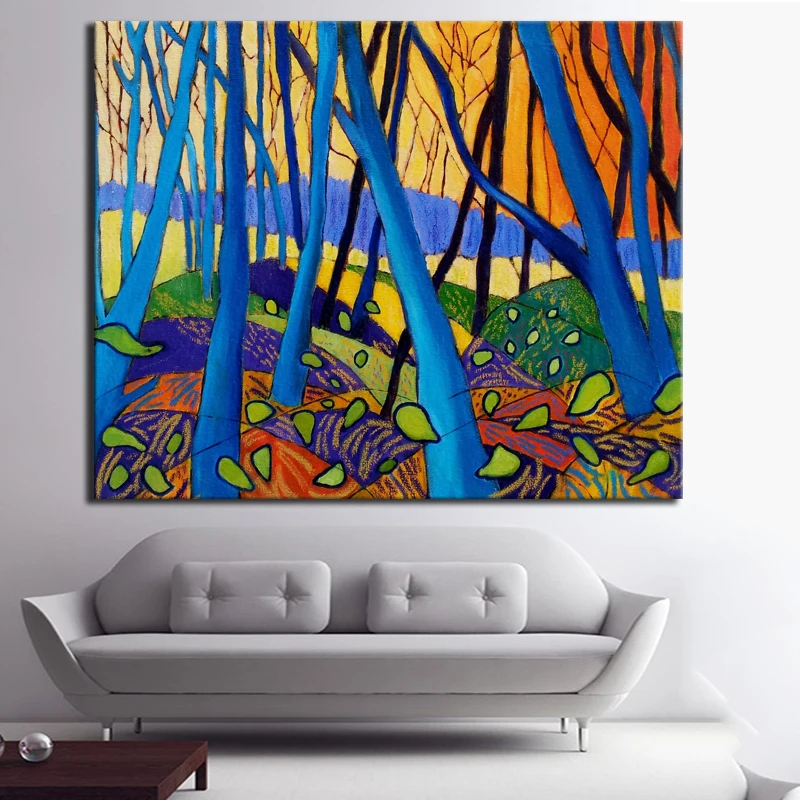 

David Hockney Winter Trees Canvas painting Modern Pictures Canvas Print Poster For Living Room Wall Abstract Art Decoration