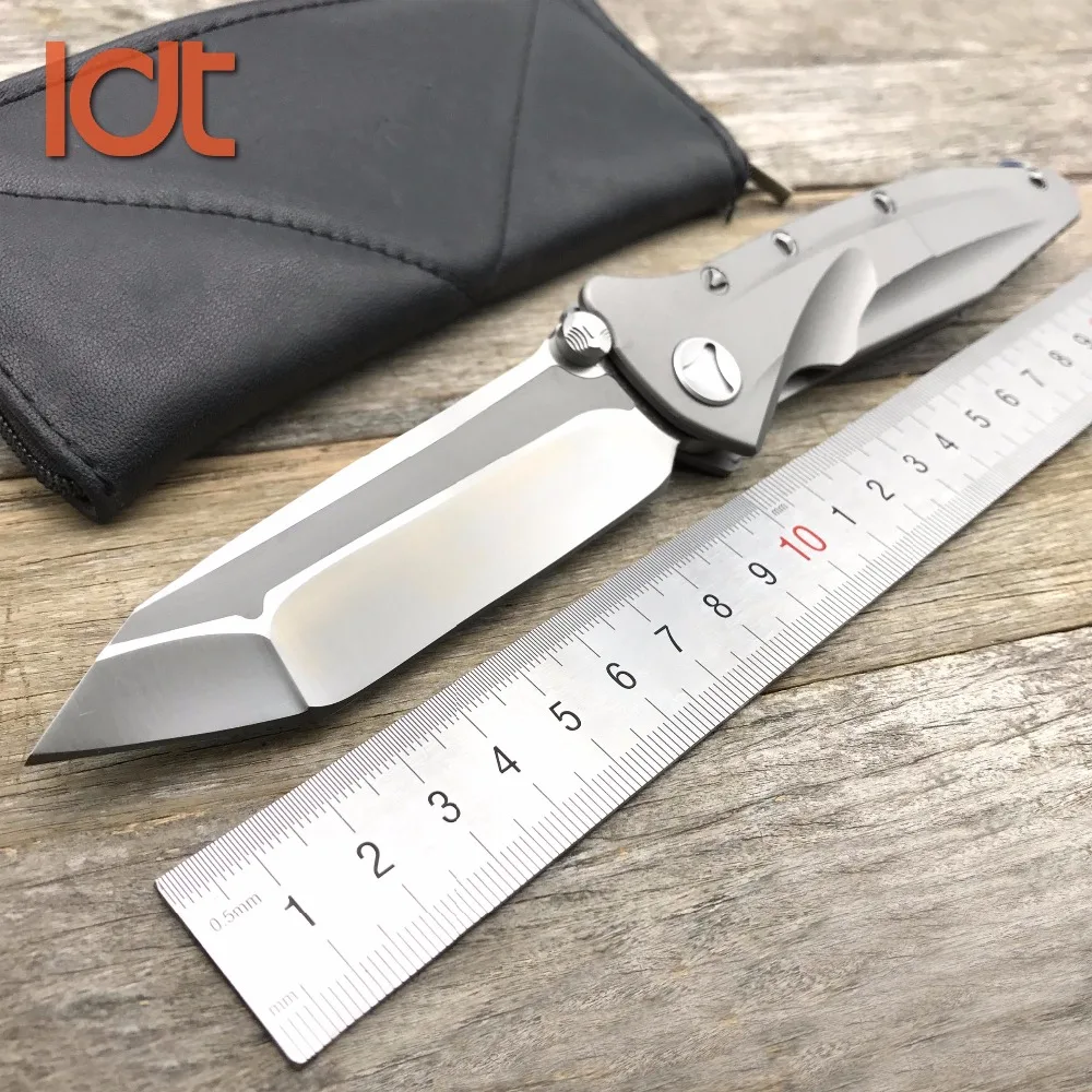 

LDT TC4 Titanium Handle Marfione Folding Knife D2 Blade Camping Outdoor Pocket Knives Tactical Military Utility Knife EDC Tool