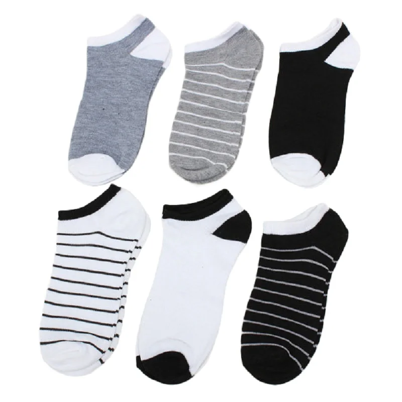 Buy Cotton Male Ankle Socks Striped/Solid Color Warmer