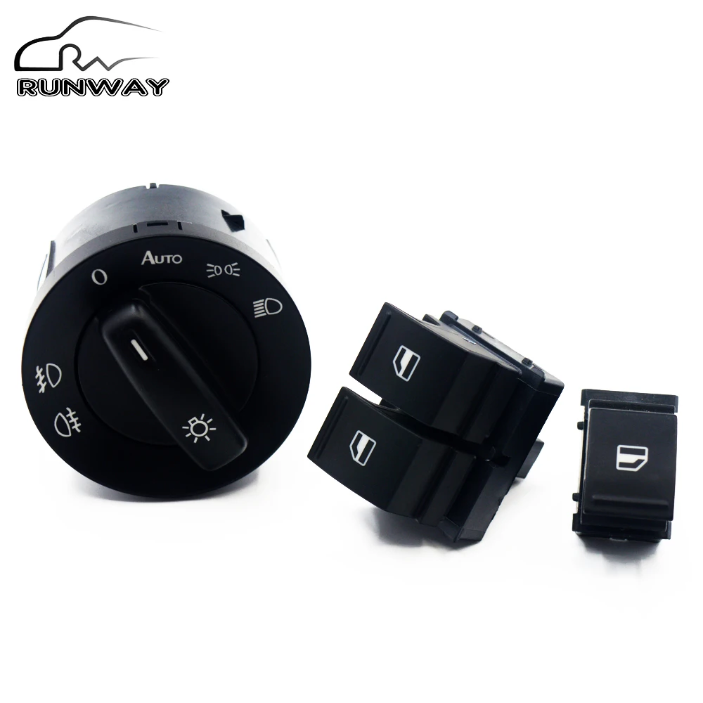 Factory direct sales! Fog Headlight Lamp Power Window Switch Button 3 PCS / SET For VW Caddy