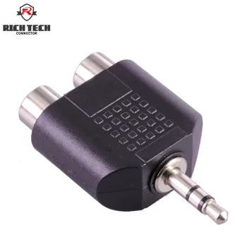 

50pcs Stereo 3Poles 3.5mm male plug to 2xRCA female jack Audio Wire Connector
