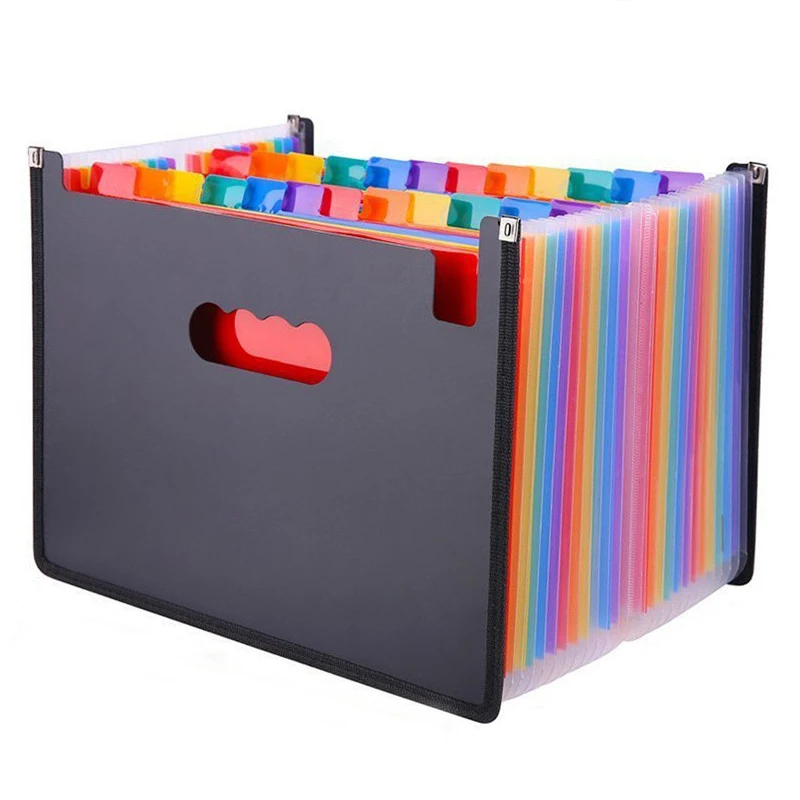 Online Coloful 24 Tasche Espansione Cartella Archivio A4 Organizzatore di Affari Portatile File di Forniture Per Ufficio Porta Documenti Carpeta Archivador