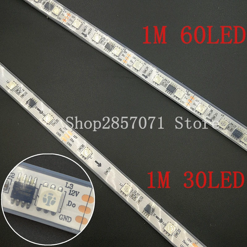 WS2811 5050 RGB Светодиодная лента 1 м/5 м 12 В постоянного тока белая печатная плата 2811