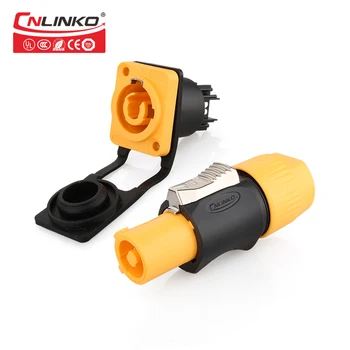 

Cnlinko YF24 Power PBT Plastic Quick Lock M24 3 Pin Adapter 20A Plug And Socket LED Panel Mount Waterproof Power Cable Connector