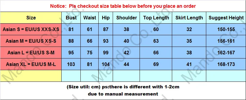 Shinai Length Chart