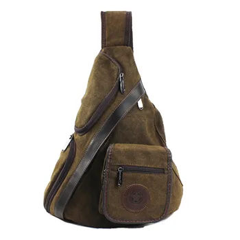 

Men Canvas Chest Bag High Capacity Military Travel Motorcycle Cross Body Messenger Shoulder Sling Day Pack