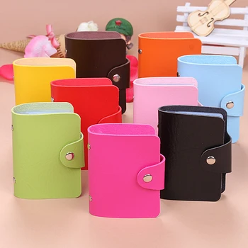 

New Fashion 24 Slots ID Cards Holders Pack Faux Leather Business Gifts Hasp Design High Quality Credit Card Holder Free Shipping