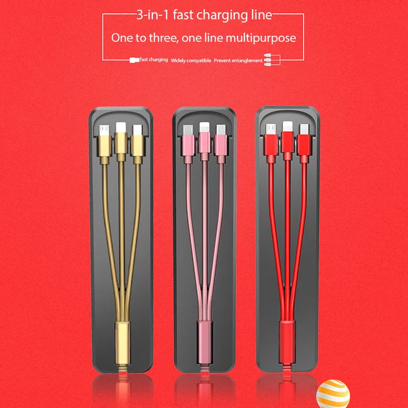 

3in1 Micro usd/Type C Charger Charging Cable for iPhone XS max XR X 6 s 6S 7 8 Plus 5 5S SE Android Phone Origin Wire Cord Case