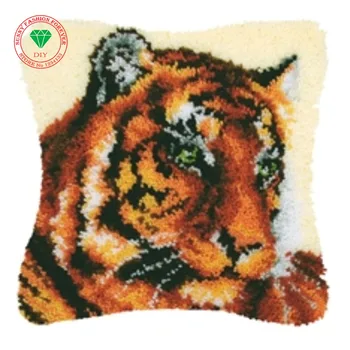 

diy mat picture Cross-stitch cushion Patchwork stitch pillowcase embroidery thread Latch hook rug kits cushion Christmas Tiger